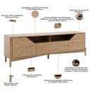 Ver imagem 5 de Rack para Sala de Estar TV 75 pol 180cm 2 Portas 1 Gaveta Madeira Maciça Benton F06 Tauari - Lyam