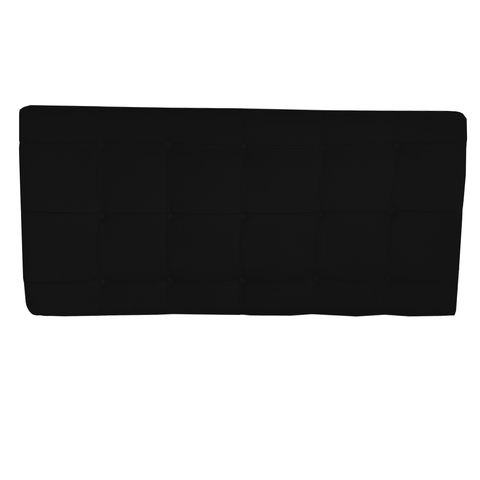 Painel Estofado Thaina 140 cm Para Cama Box Quarto Casal MV Estofados Suede Preto