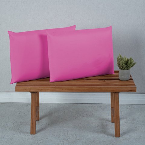 Fronha para Travesseiro 2 Peças Premium Micro Percal 400 Fios Lisa Pink
