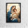 Quadro Maria Com Menino Jesus 24x18cm:Madeira branca - 1
