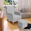 Ver imagem 2 de Poltrona de Amamentação com Balanço Mavie L02 Bouclê Cinza - Lyam Decor