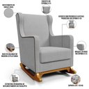 Ver imagem 4 de Poltrona de Amamentação com Balanço Mavie L02 Bouclê Cinza - Lyam Decor