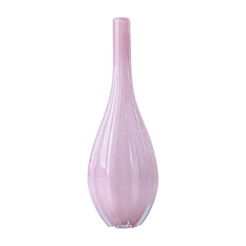 Vaso Decorativo em Murano Gota Cor Rosa 46x16cm