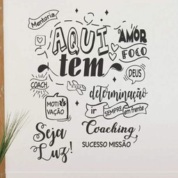 Adesivo de Parede Frase Aqui Tem Amor-Gigante 150x192cm - 1