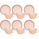 Ver imagem 1 de Jogo de Xícaras de Porcelana com Pires para Café e Chá Oxford Brisa 6 Peças