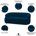 Ver imagem 3 de Sofá 2 Lugares Living Orgânico Sala de Estar 140cm Conka F05 Veludo Azul - Mpozenato