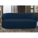 Ver imagem 2 de Sofá 2 Lugares Living Orgânico Sala de Estar 140cm Conka F05 Veludo Azul - Mpozenato