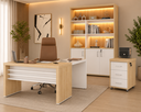 Ver imagem 2 de Conjunto Artany: Mesa c/ Extensor, Gaveteiro e Estante