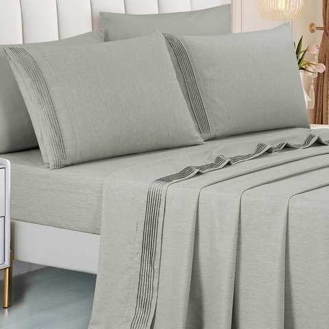 Conjunto Cama Casal King Size Lizzie 04 Pç Bordado 300 Fios Toque Extra Macio:cinza