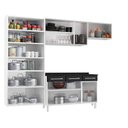 Ver imagem 4 de Cozinha de Aço Completo Modulado com Vidro 4 Peças Topázio Branco/Preto