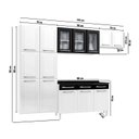 Ver imagem 3 de Cozinha de Aço Completo Modulado com Vidro 4 Peças Topázio Branco/Preto