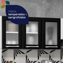 Ver imagem 6 de Cozinha de Aço Completo Modulado com Vidro 4 Peças Topázio Branco/Preto