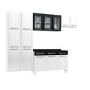 Ver imagem 2 de Cozinha de Aço Completo Modulado com Vidro 4 Peças Topázio Branco/Preto