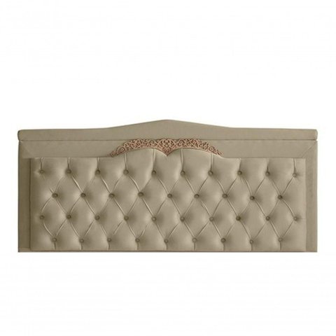 Cabeceira de Cama Box Painel Barcelona Casal 140 Cm Retro Capitonê Botão Encapados Suede Bege do