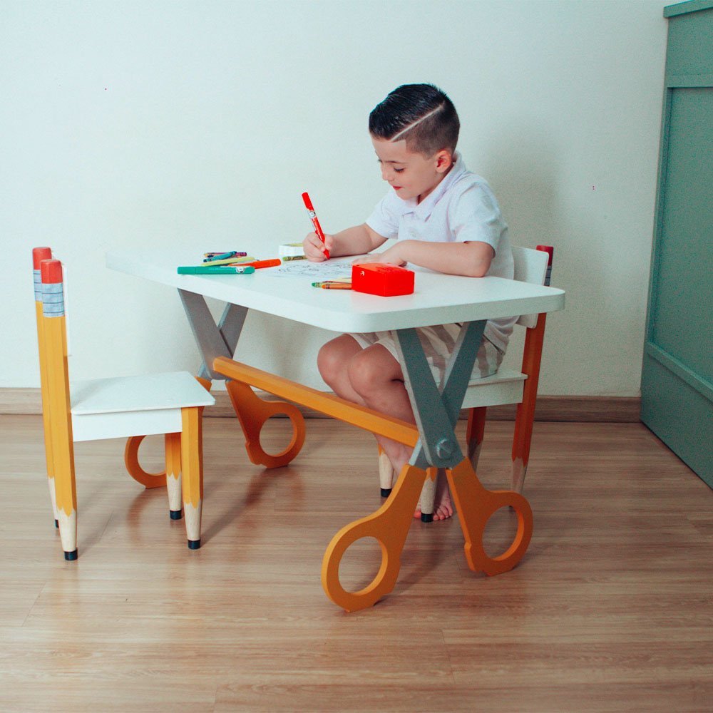 Mesa Infantil com Pé Tesoura Atividades para Crianças B3 - 2