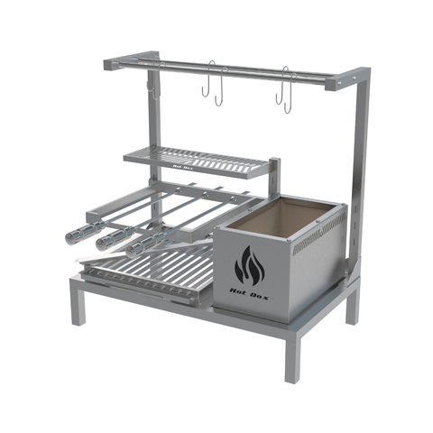 Parrilla de Alvenaria 74x45 com Grelha Argentina + 3 Espetos e Tendal