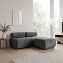 Ver imagem 1 de Sofá 3 Lugares e Puff para Sala Orgânico Nara Base Fixa Suede D03 - D'Rossi