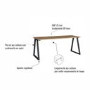 Ver mais imagens de Mesa Escrivaninha com Gaveteiro Home Office Concept 4 Gavetas 160cm Industrial Nogal Sevilha e Preto Marrom