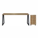 Ver imagem 1 de Mesa Escrivaninha com Gaveteiro Home Office Concept 4 Gavetas 160cm Industrial Nogal Sevilha e Preto Marrom