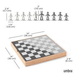 Jogo de Xadrez Elegante em Madeira e Metal Buddy Umbra - 11