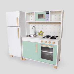 Kit Cozinha Infantil com Geladeira - Verde Claro
