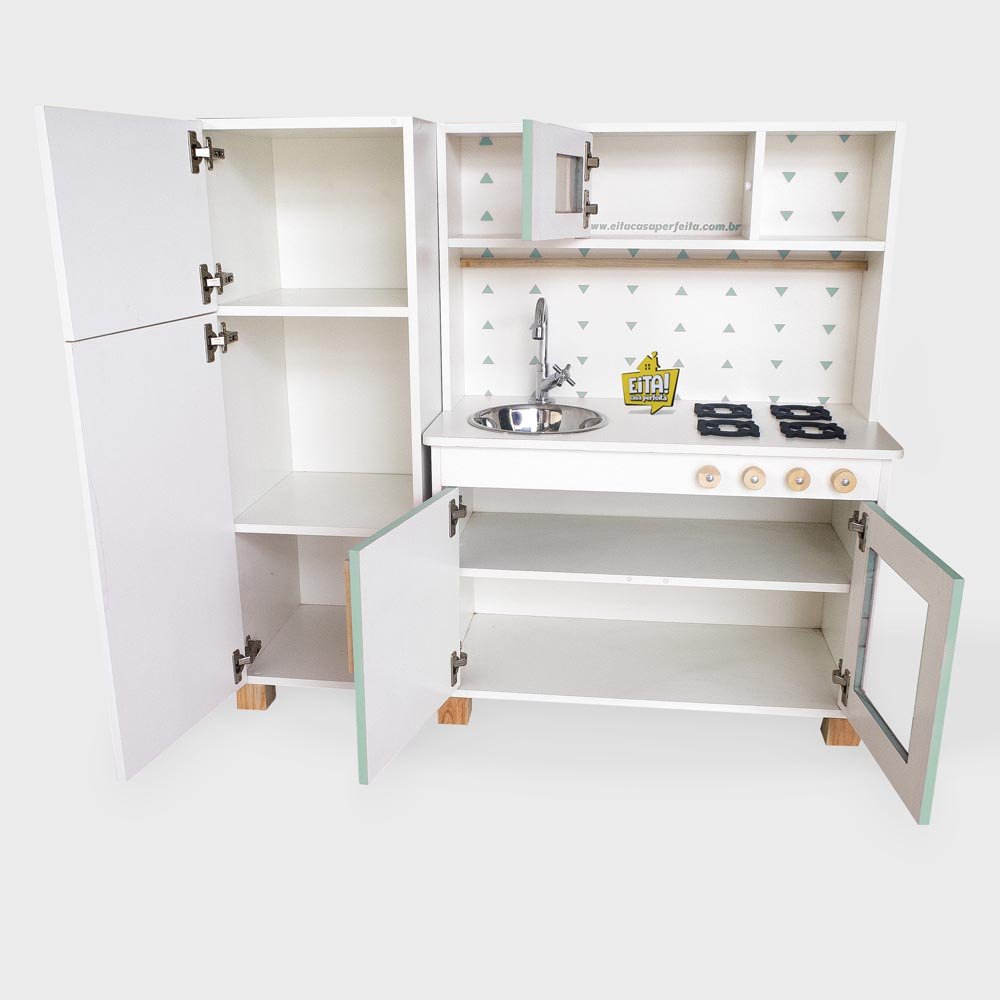 Kit Cozinha Infantil com Geladeira - Verde Claro - 2