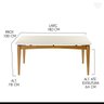 Kit Mesa de Jantar Retangular com Vidro Off White 6 Cadeiras Madeira Imbuia Linho Bege - 5