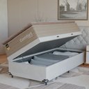 Ver imagem 1 de Cama Box Baú Solteiro + Colchão Comfort Class Pillow Top Bege/suede Branco