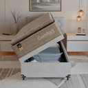 Ver imagem 6 de Cama Box Baú Solteiro + Colchão Comfort Class Pillow Top Bege/suede Branco