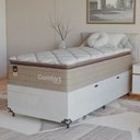 Ver imagem 7 de Cama Box Baú Solteiro + Colchão Comfort Class Pillow Top Bege/suede Branco