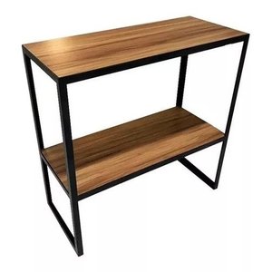 Aparador Luxo Industrial Prateleira Madeira e Ferro Premium 80cm