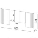 Ver imagem 4 de Cabeceira de Madeira para Cama Box Casal 300cm 100% MDF TW185 Off White/Freijó - Dalla Costa