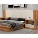 Ver imagem 2 de Cabeceira de Madeira para Cama Box Casal 300cm 100% MDF TW185 Off White/Freijó - Dalla Costa