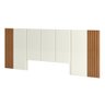 Cabeceira de Madeira para Cama Box Casal 300cm 100% MDF TW185 Off White/Freijó - Dalla Costa - 1