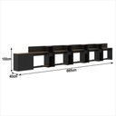 Ver imagem 6 de Conjunto de Escritório Smart 4 Livreiro 1 Buffet e 5 Mesas 90cm - Preto e Cedro