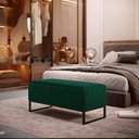 Ver imagem 2 de Puff Decorativo Sala De Estar Cléo 90cm Base De Ferro Preto W01 Bouclê Verde - Lyam Decor