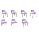 Ver imagem 2 de Kit 7 Cadeira Iso Infantil Creche, Escola Base Cinza Lilas