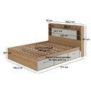 Ver imagem 3 de Cama de Casal com 6 Gavetas e Cabeceira LED Genebra