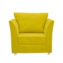 Ver imagem 1 de Poltrona Cadeira Decorativa para Sala e Quarto Lisboa Suede Amarelo