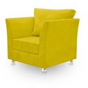 Ver imagem 4 de Poltrona Cadeira Decorativa para Sala e Quarto Lisboa Suede Amarelo