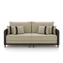 Ver imagem 5 de Sofá 2 Lugares Living 172cm Pé Madeira Valença Pto/veludo Bege K01 - D'Rossi