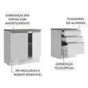 Ver imagem 4 de Armário Gabinete para Banheiro 140cm 2 Portas 3 Gavetas Branco Madesa
