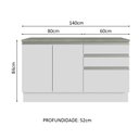 Ver imagem 3 de Armário Gabinete para Banheiro 140cm 2 Portas 3 Gavetas Branco Madesa