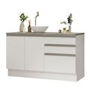 Ver imagem 2 de Armário Gabinete para Banheiro 140cm 2 Portas 3 Gavetas Branco Madesa
