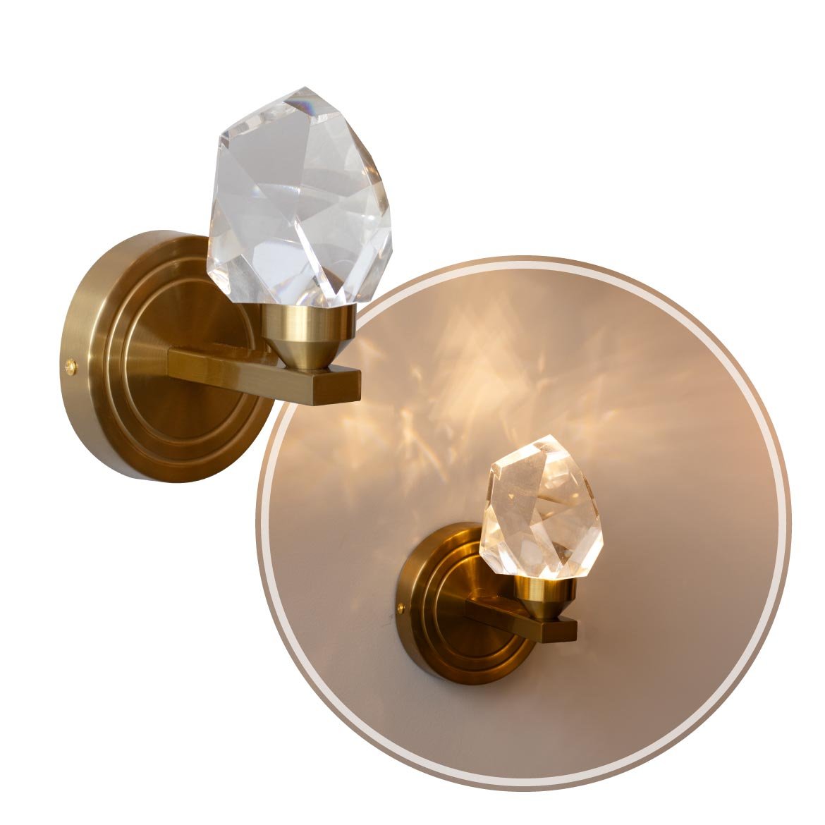 Arandela Cristal Lapidado Dourado Led 5w 3000k Bivolt Sindora - 6