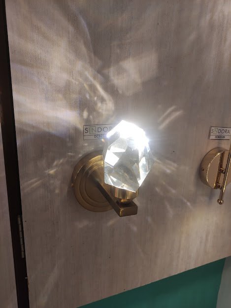 Arandela Cristal Lapidado Dourado Led 5w 3000k Bivolt Sindora - 2