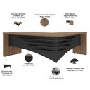 Ver imagem 4 de Mesa para Escritório em L Esquerdo 200x180cm Atria Executiva A02 Nogal Preto - Lyam Decor