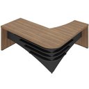 Ver mais imagens de Mesa para Escritório em L Esquerdo 200x180cm Atria Executiva A02 Nogal Preto - Lyam Decor