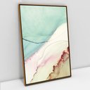 Ver imagem 1 de Quadro Decorativo em Canvas Abstrato Mármore Azul Simples TaColado Moldura Flutuante 4,5cm Freijó 90