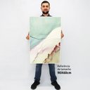 Ver imagem 2 de Quadro Decorativo em Canvas Abstrato Mármore Azul Simples TaColado Moldura Flutuante 4,5cm Freijó 90